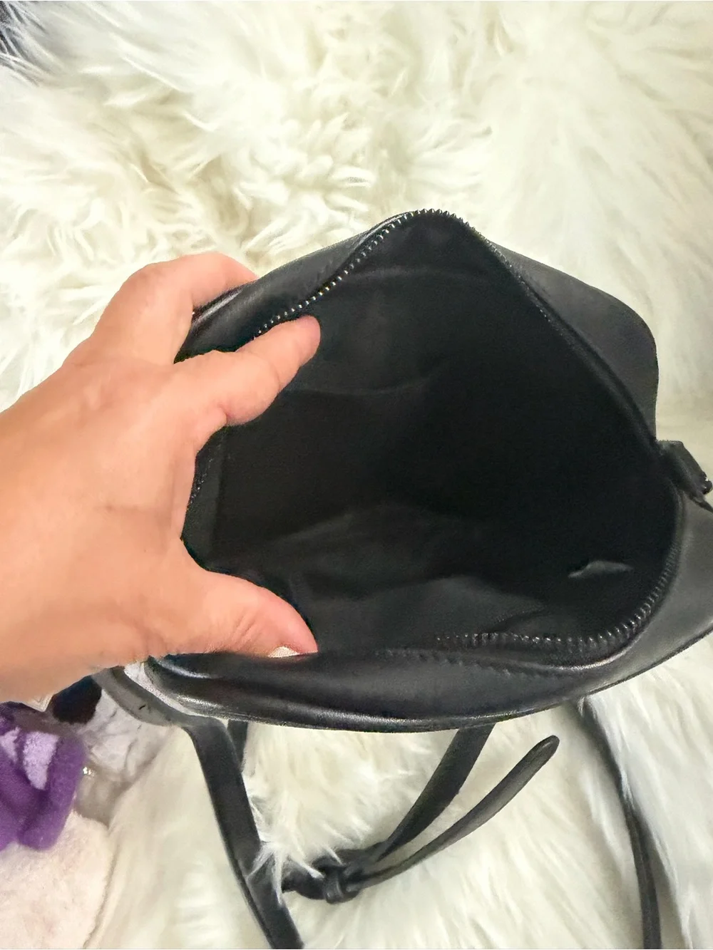 True Religion Matte Black Signature Crossbody Camera Bag